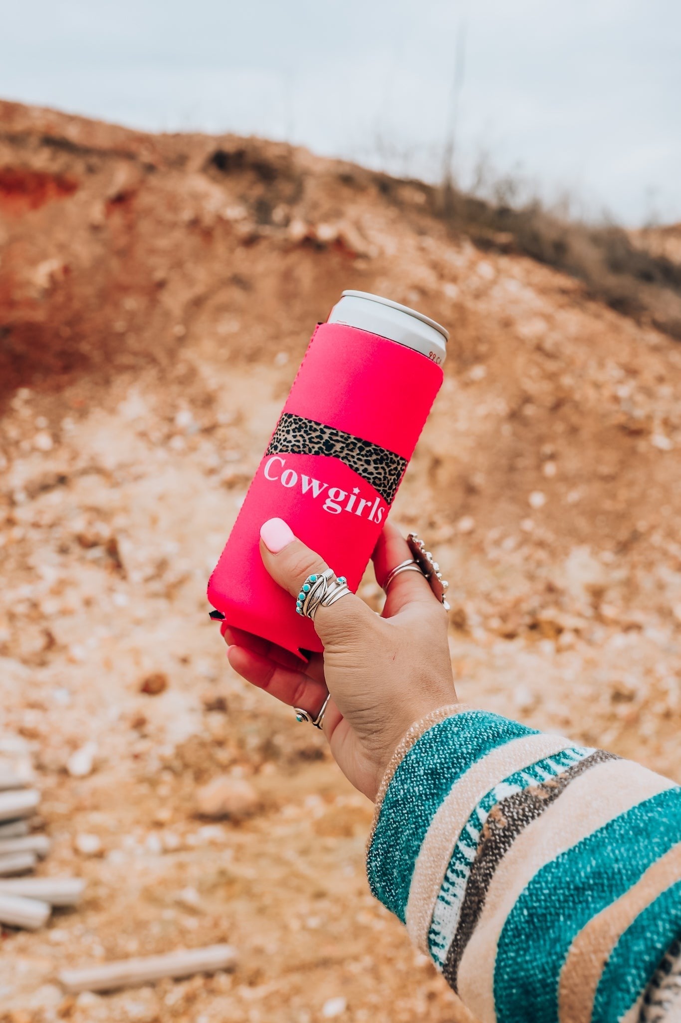 PINK COWGIRLS/COWBOYS TALL COOZIE 2-PACK