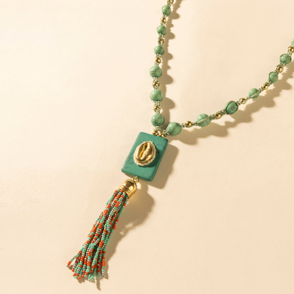 Myra Sun strung beaded necklace in Turquoise